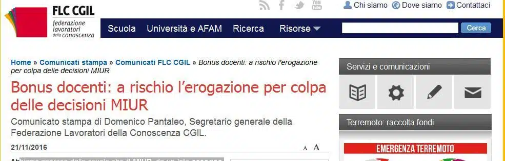 la notizia sul bonus docenti