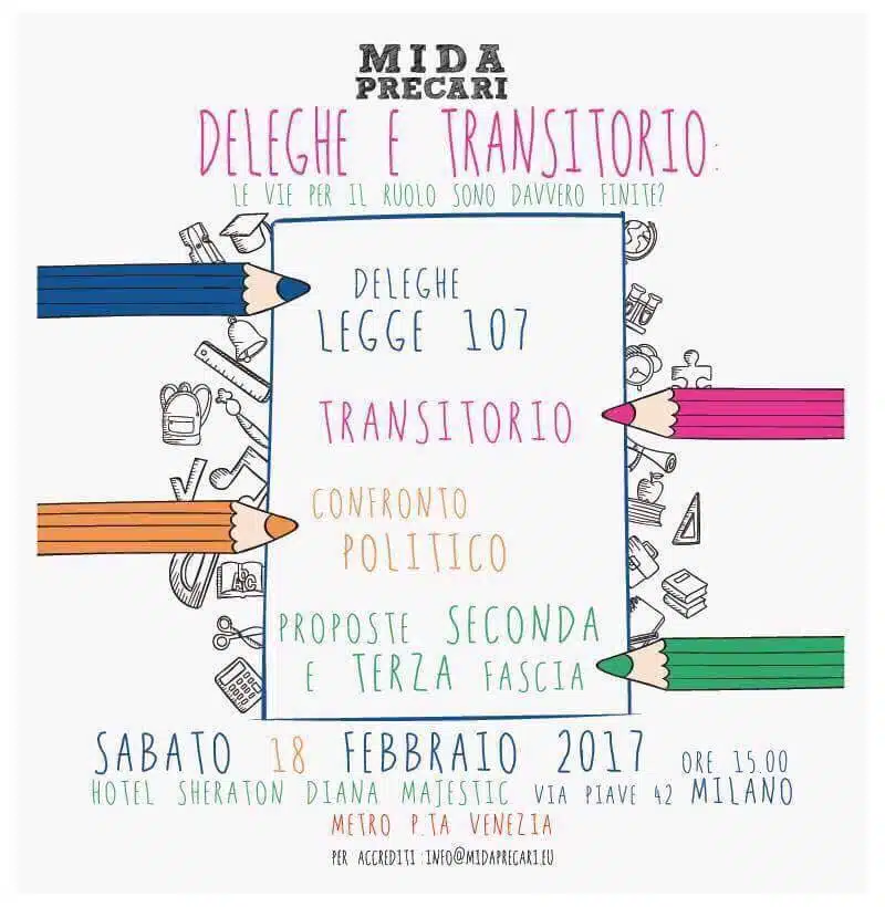 Il 18 febbraio 2017 a Milano, dalle ore 15, si terrà il convegno del MIDA Precari presso l’Hotel Sheraton Diana Majestic, in via Piave 42 (MM Porta Venezia).