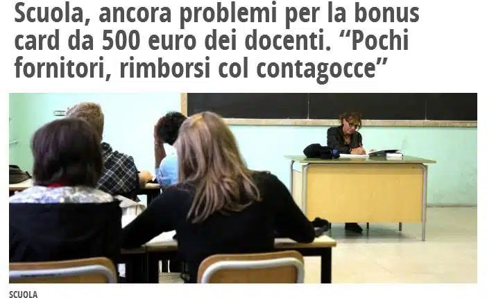 Bonus Docenti: il MIUR non paga gli esercenti, è caos