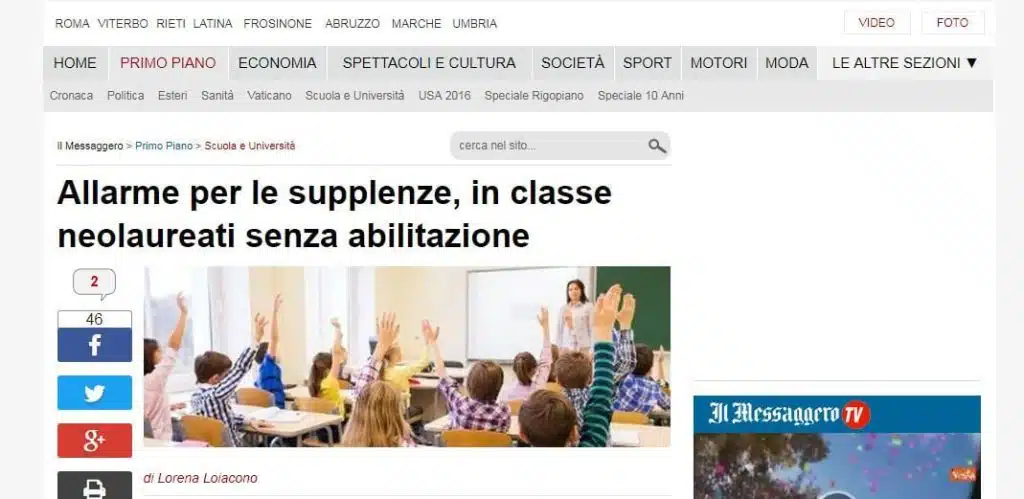 Graduatorie esaurite scuola: non si trovano supplenti per completare gli organici
