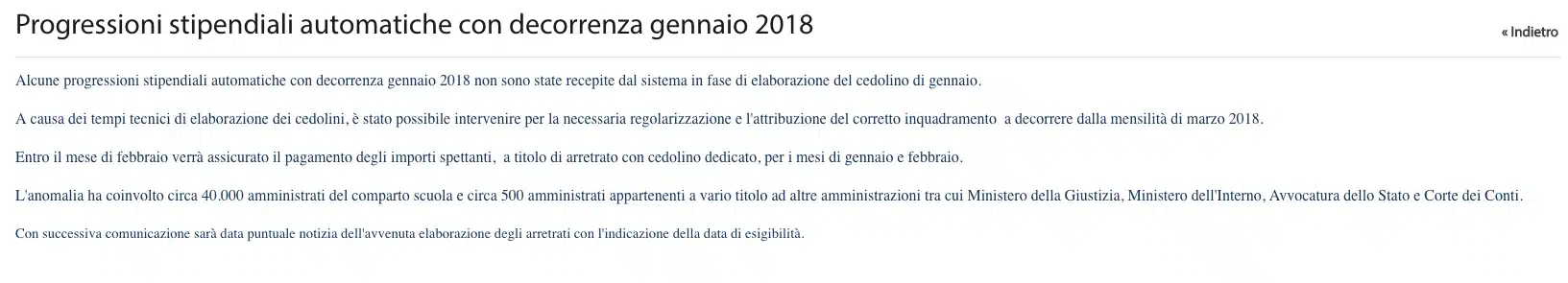 scatti di anzianità scuola 2018