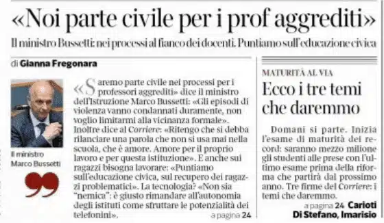 le dichiarazioni di Bussetti