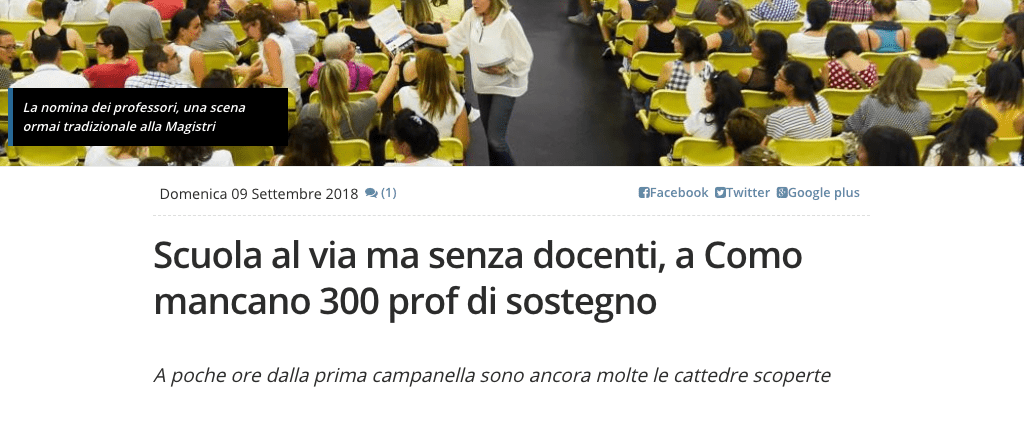 le scuole ricorrono alle MAD