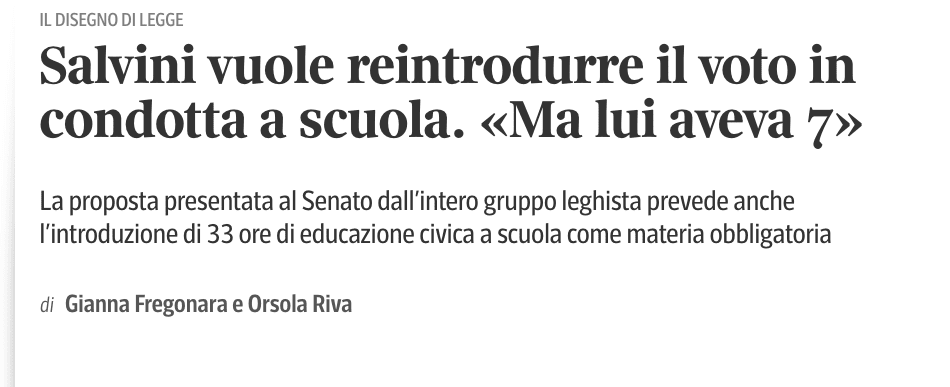 la proposta di Salvini
