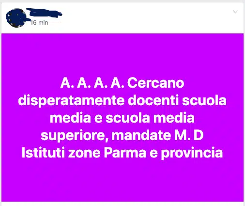 mancano docenti 2019