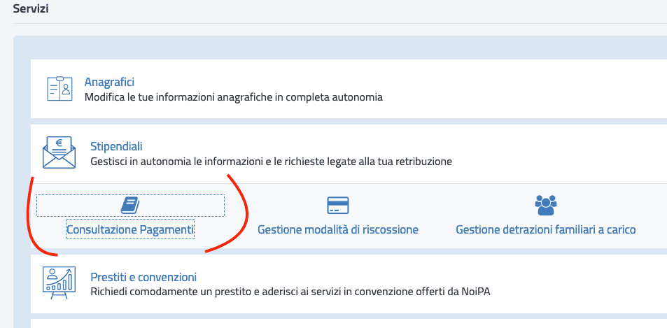 Ecco come visualizzare l'importo dello stipendio su NOIPA