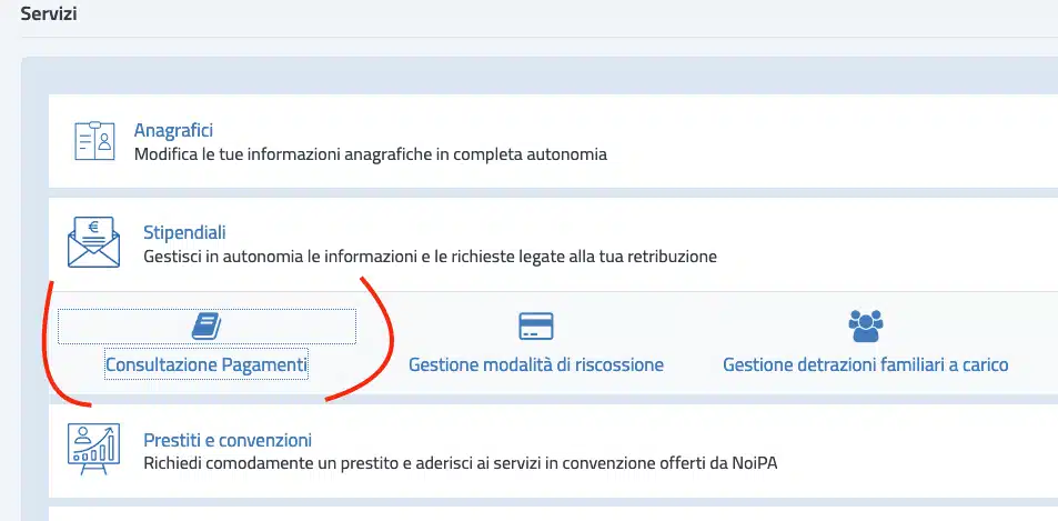 Ecco come visualizzare l'importo dello stipendio su NOIPA