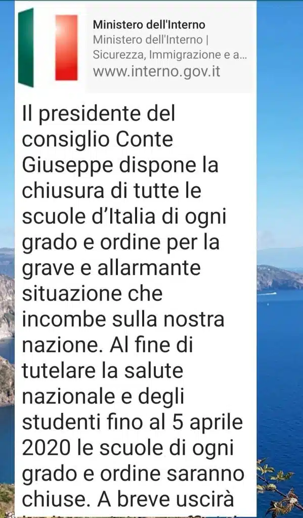 scuole chiuse fino al 5  aprile