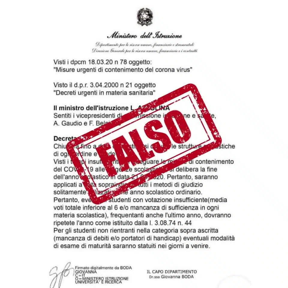 ennesima nota falsa sulla didattica a distanza