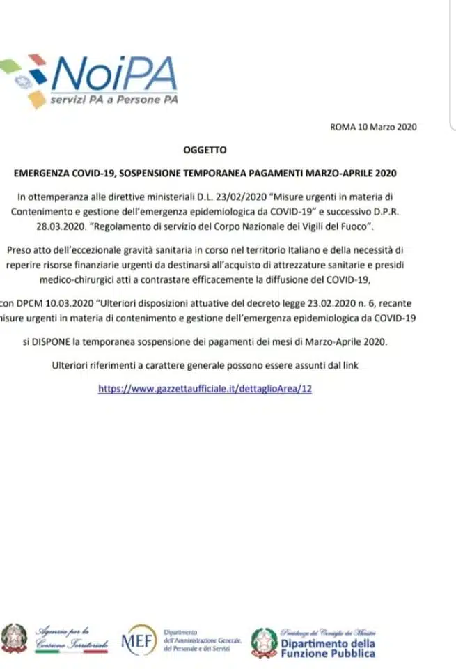 cedolino di aprile 2020