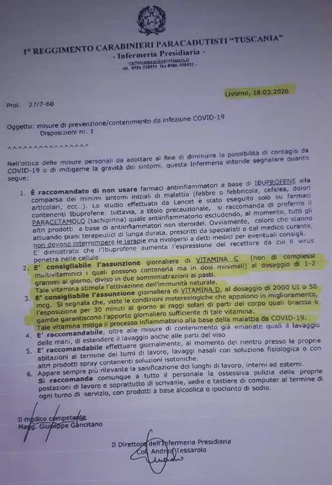 assunzione vitamina C e D coronavirus FAKE