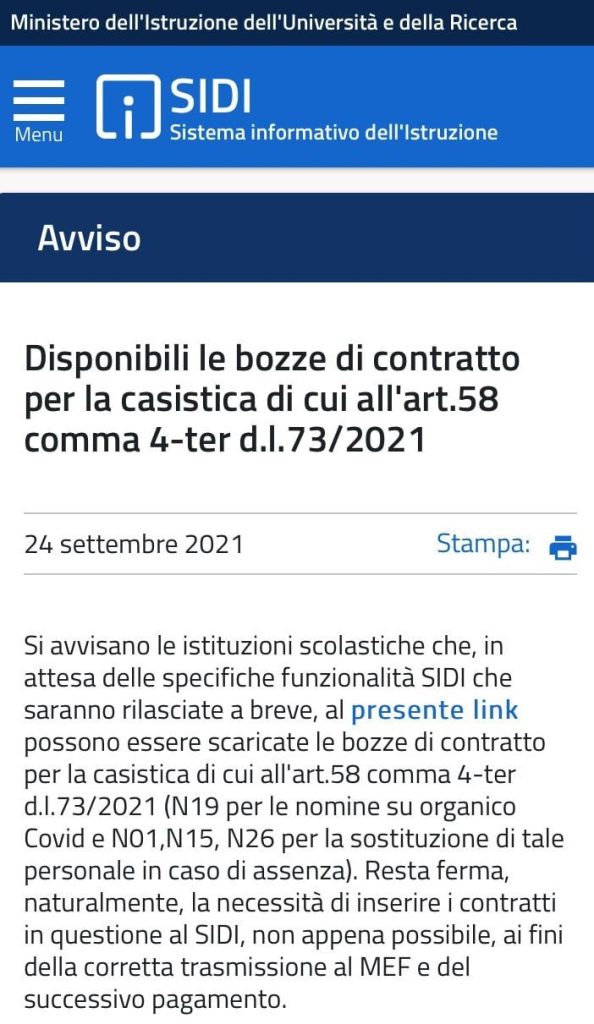 Personale ATA - Arrivano i contratti covid 2021, ecco le bozze