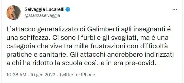 Selvaggia lucarelli in difesa dei docenti