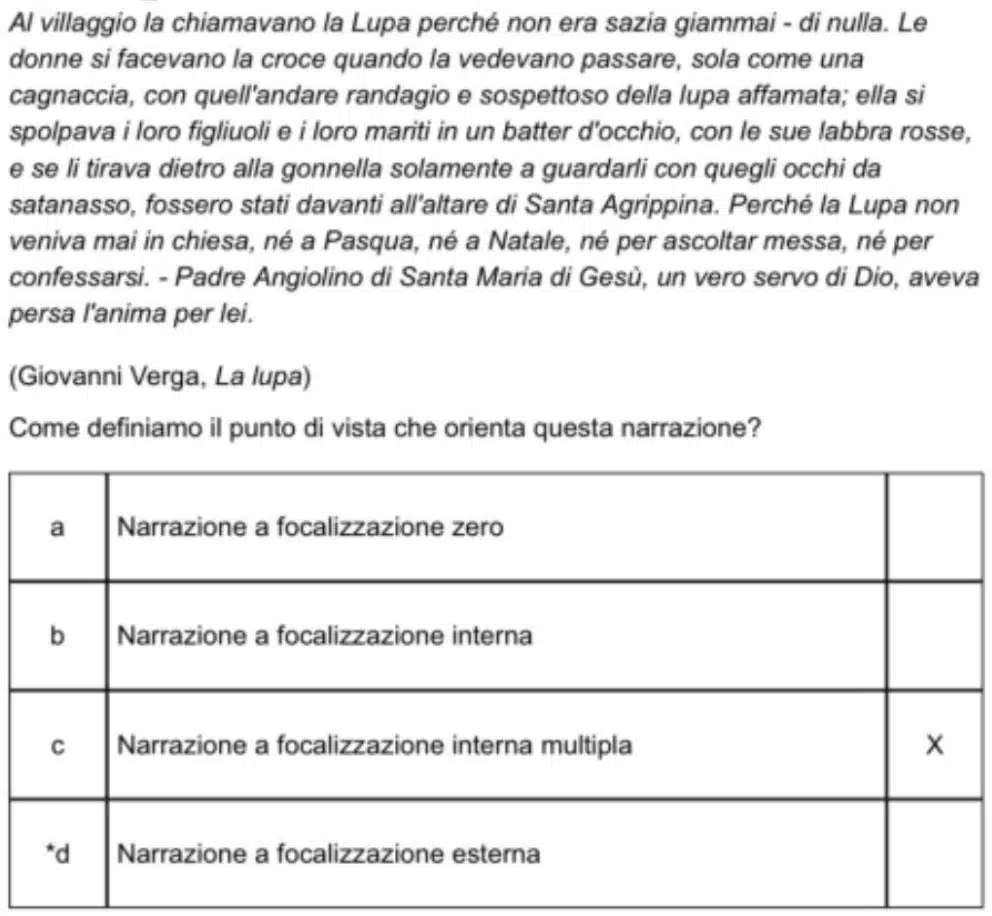 Per quanto riguarda le domande di letteratura, ha suscitato confusione la domanda relativa alla Lupa di Verga.
