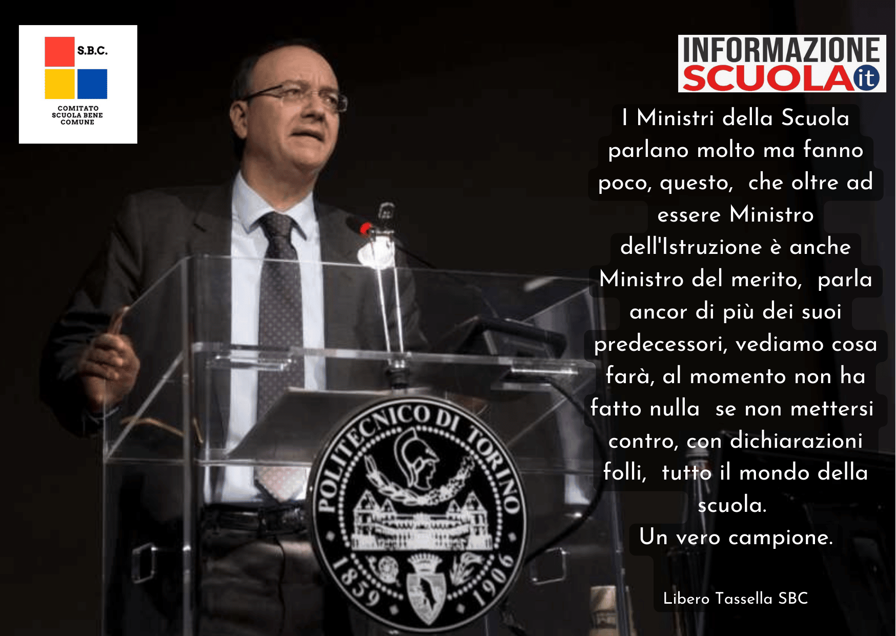 SBC: Valditara spara in un solo giorno due cannonate contro la scuola statale