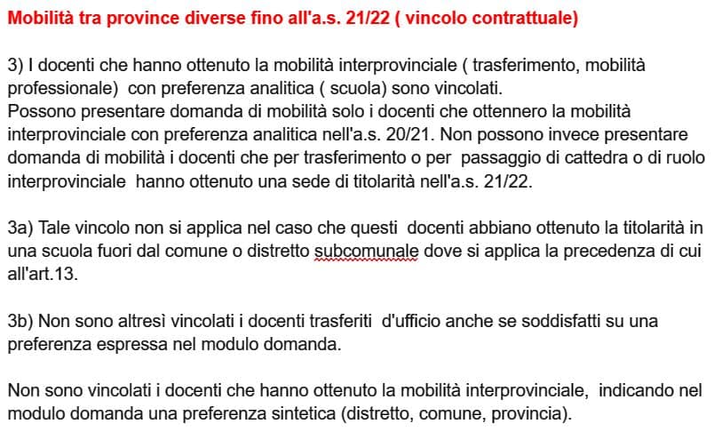 Mobilità 23/24 chi può fare domanda e chi no perché è vincolato.