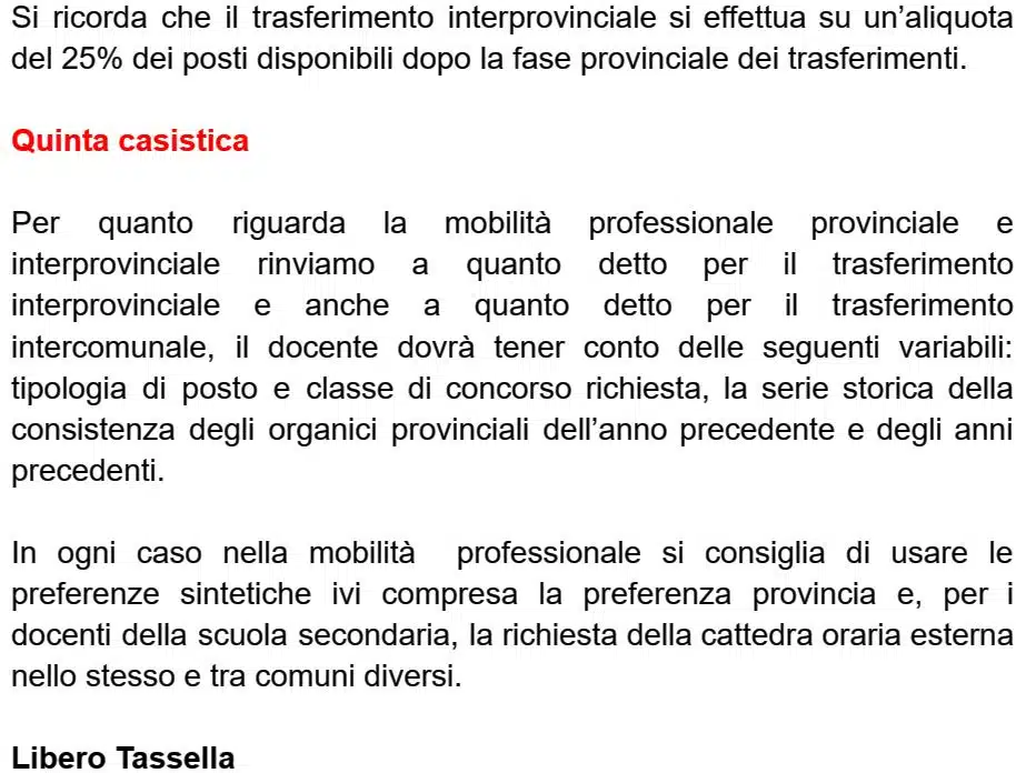 L’indicazione delle delle sedi nella domande di mobilità 2023/24