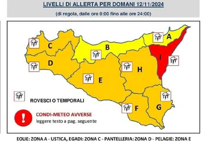 Allerta meteo in Sicilia, domani scuole chiuse in diverse città